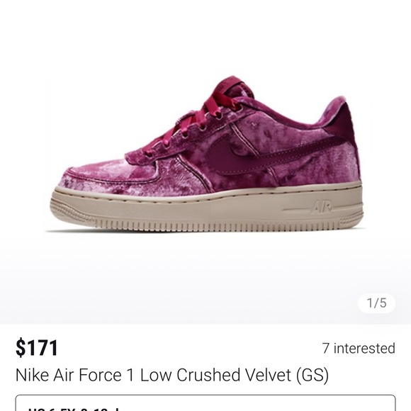 crushed velvet nike air force 1